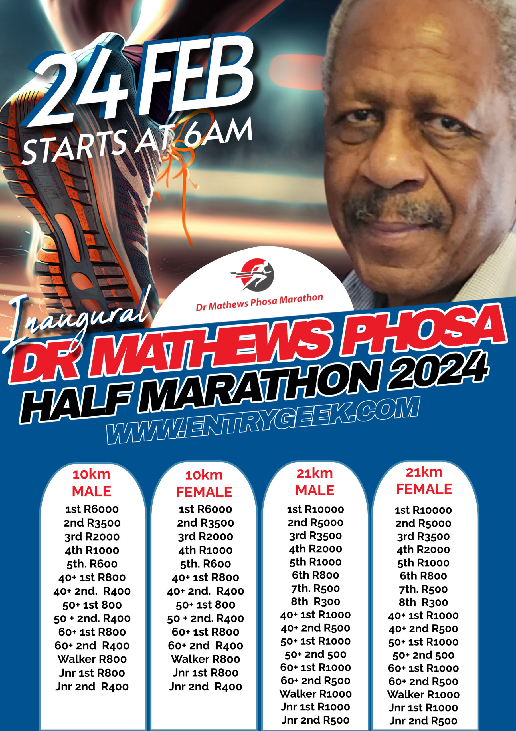 Dr. Mathews Phosa Half Marathon 2024 EntryGeek